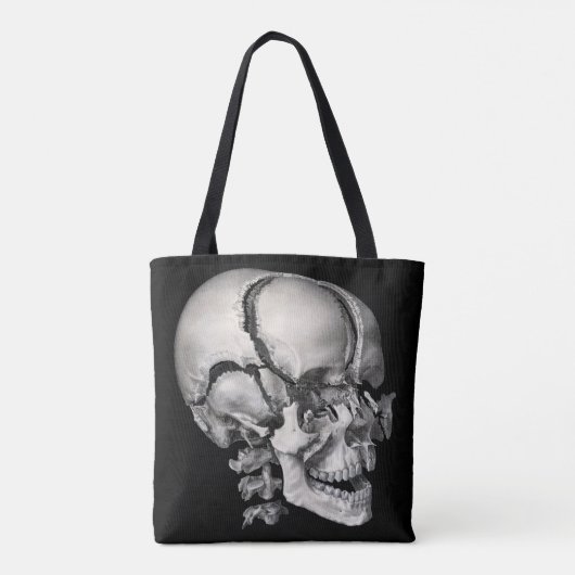Wetenschap Menselijke Anatomie, Antiek schedel Tote Bag (Achterkant)