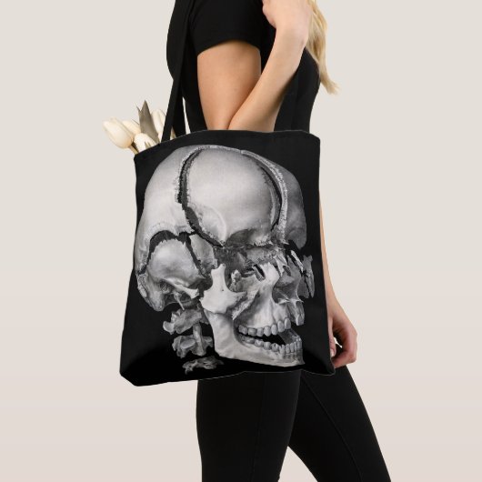 Wetenschap Menselijke Anatomie, Antiek schedel Tote Bag (Dichtbij)