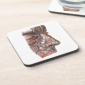 wetenschap menselijke anatomie, gezicht met neus bier onderzetter (Linkerzijde)