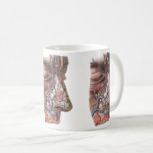  wetenschap menselijke anatomie, gezicht met neus koffiemok (Voorkant rechts)