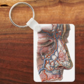 wetenschap menselijke anatomie, gezicht met neus sleutelhanger (Voorkant)