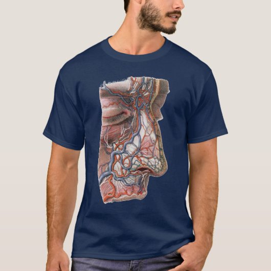  wetenschap menselijke anatomie, gezicht met neus t-shirt (Voorkant)