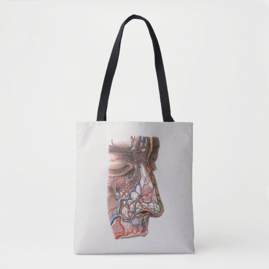 wetenschap menselijke anatomie, gezicht met neus tote bag (Voorkant)