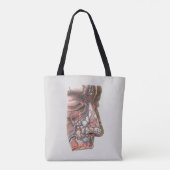 wetenschap menselijke anatomie, gezicht met neus tote bag (Achterkant)