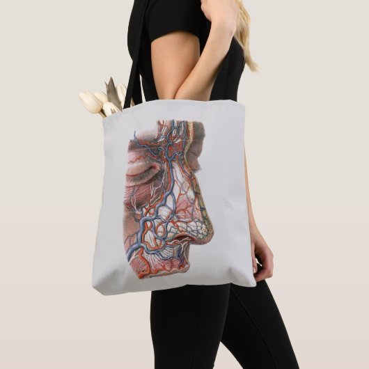 wetenschap menselijke anatomie, gezicht met neus tote bag (Dichtbij)