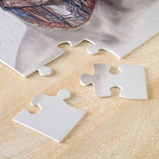Wetenschap Menselijke Anatomiehoofden en gezichte Legpuzzel (Zijkant)