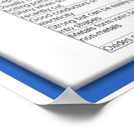 Wetenschap, metalen en niet-metalen poster (Hoek)