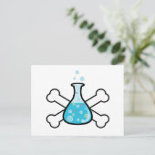 wetenschap nerd bekerglas en schedel ontwerp briefkaart (Staand voorkant)