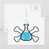 wetenschap nerd bekerglas en schedel ontwerp briefkaart (Voorkant / Achterkant)