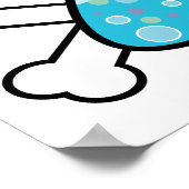 wetenschap nerd bekerglas en schedelbotdesign poster (Hoek)