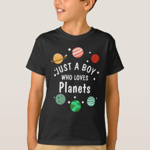 Wetenschap Nerd Outer Space Boy Die Van Planeten H T-shirt