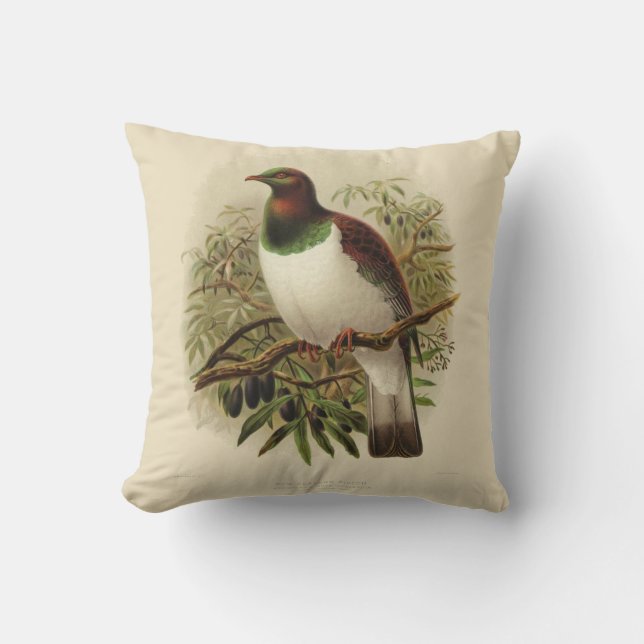  wetenschap NZ Birds - Kereru Square Cushion Kussen (Voorkant)