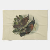 Wetenschap NZ Vogels - Zaddleback Tea Towel Theedoek (Horizontaal)