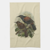 Wetenschap NZ Vogels - Zaddleback Tea Towel Theedoek (Verticaal)