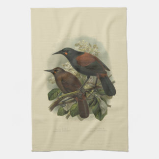  Wetenschap NZ Vogels - Zaddleback Tea Towel Theedoek