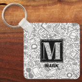 Wetenschap Persoonlijk Monogram - Letter M Sleutel Sleutelhanger (Voorkant)