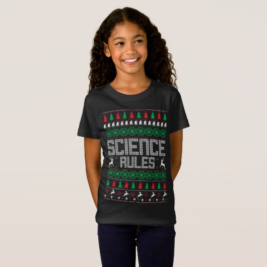 Wetenschap Regels Lelijke Kerst Grappige Sweater S T-shirt (Voorkant volledig)