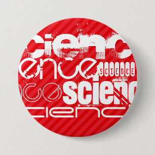 Wetenschap; Scarlet Red Stripes Ronde Button 7,6 Cm