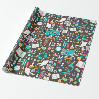 Wetenschap / scheikunde patroon cadeaupapier