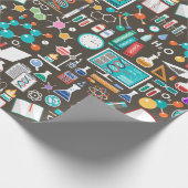 Wetenschap / scheikunde patroon cadeaupapier (Hoek)
