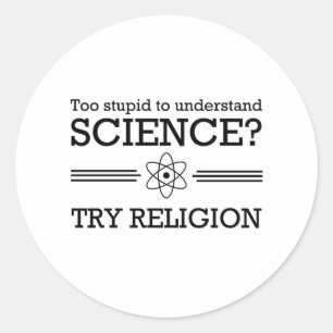 Wetenschap te moeilijk? ronde sticker