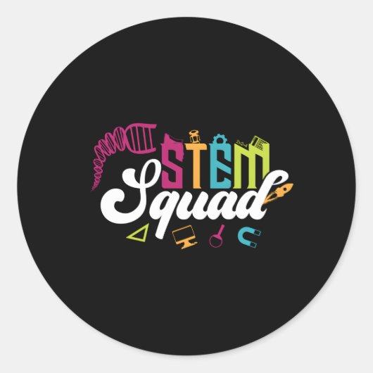 Wetenschap Technologie Techniek Wiskunde Docent St Ronde Sticker (Voorkant)