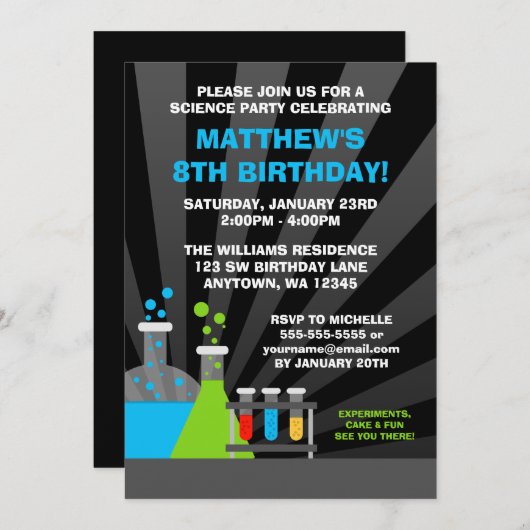 Wetenschap Thema Verjaardagsfeest Kaart (Voorkant / Achterkant)