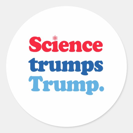 Wetenschap troeft Trump af Ronde Sticker (Voorkant)