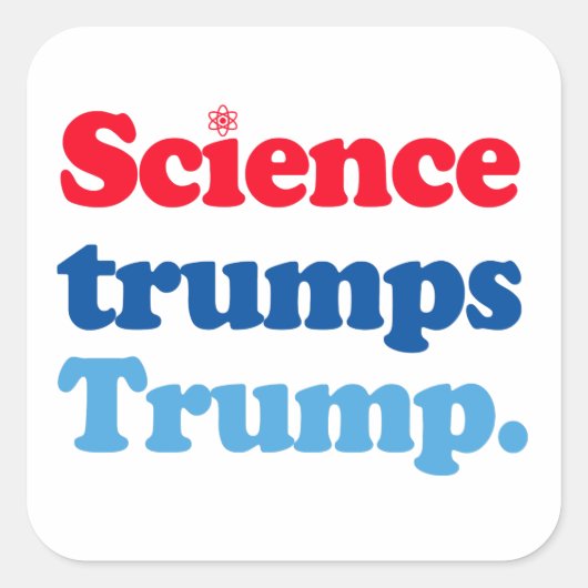 Wetenschap troeft Trump af Vierkante Sticker (Voorkant)