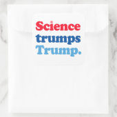 Wetenschap troeft Trump af Vierkante Sticker (Tas)