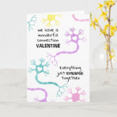 Wetenschap Valentijn Neuron Biologie Leraar Geek Kaart (Gele Bloem)