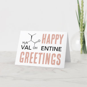 Wetenschap Valentijnsdag Essentiële Aminozuur Biol Feestdagen Kaart