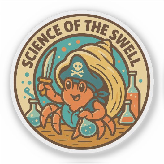 Wetenschap Van De Zeerover Krab Sticker (Voorkant)