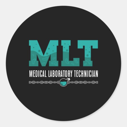 Wetenschap van Lab Tech MLT Medical Laboratory Ronde Sticker (Voorkant)