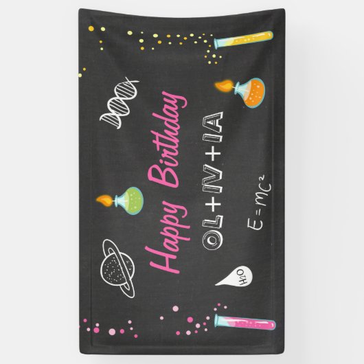 Wetenschap verjaardag banner Experiment Lab Party  (Verticaal)