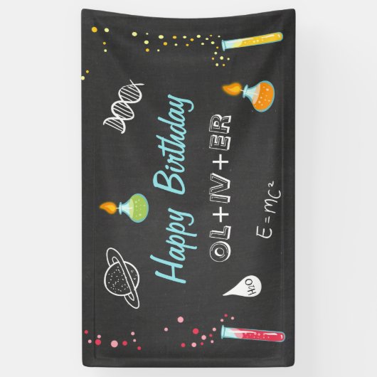 Wetenschap verjaardag banner Experiment Lab Party  (Verticaal)