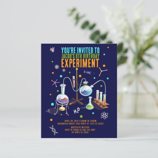 Wetenschap Verjaardag Uitnodigingen (Staand voorkant)