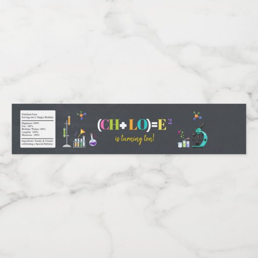 Wetenschap Verjaardagsfeest Meisje Favor Waterfles Etiket (Enkel label)