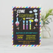 Wetenschap Verjaardagsfeest Uitnodiging voor een j (Staand voorkant)