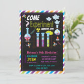 Wetenschap Verjaardagsfeest Uitnodiging voor een m (Staand voorkant)