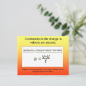 Wetenschap, Versnelling is de toename van snelheid Briefkaart (Staand voorkant)