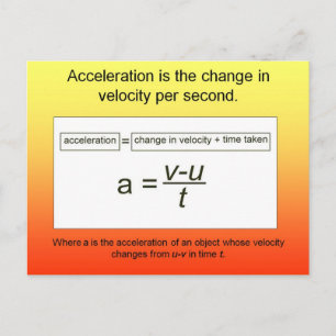 Wetenschap, Versnelling is de toename van snelheid Briefkaart