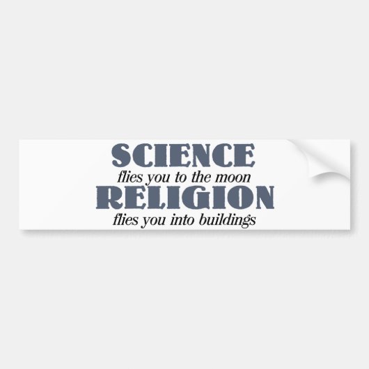 Wetenschap vliegt je naar de maan bumpersticker (Voorkant)