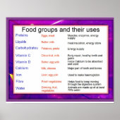 Wetenschap, voedingsgroepen en toepassingen daarva poster (Voorkant)