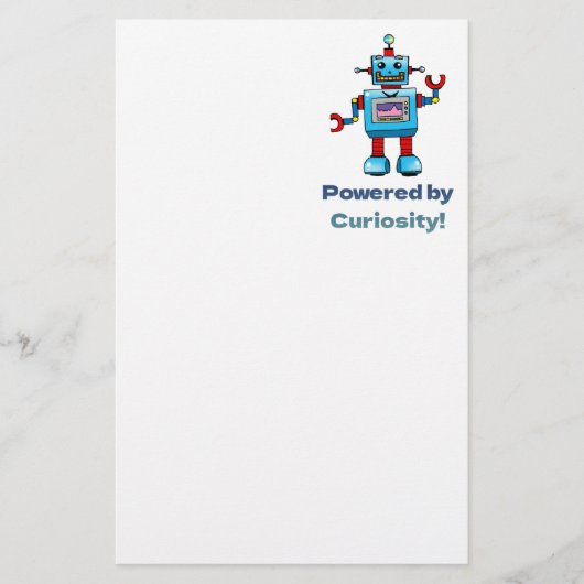 wetenschap voor kinderen-robot briefpapier (Voorkant)