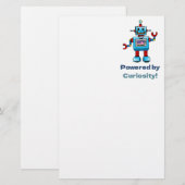 wetenschap voor kinderen-robot briefpapier (Voorkant / Achterkant)