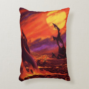 wetenschap - vulkaanplant met rode lava accent kussen