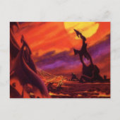 wetenschap - vulkaanplant met rode lava briefkaart (Voorkant)