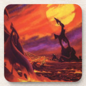  wetenschap - vulkaanplant met rode lava drankjes onderzetter (Voorkant)