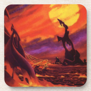 wetenschap - vulkaanplant met rode lava drankjes onderzetter